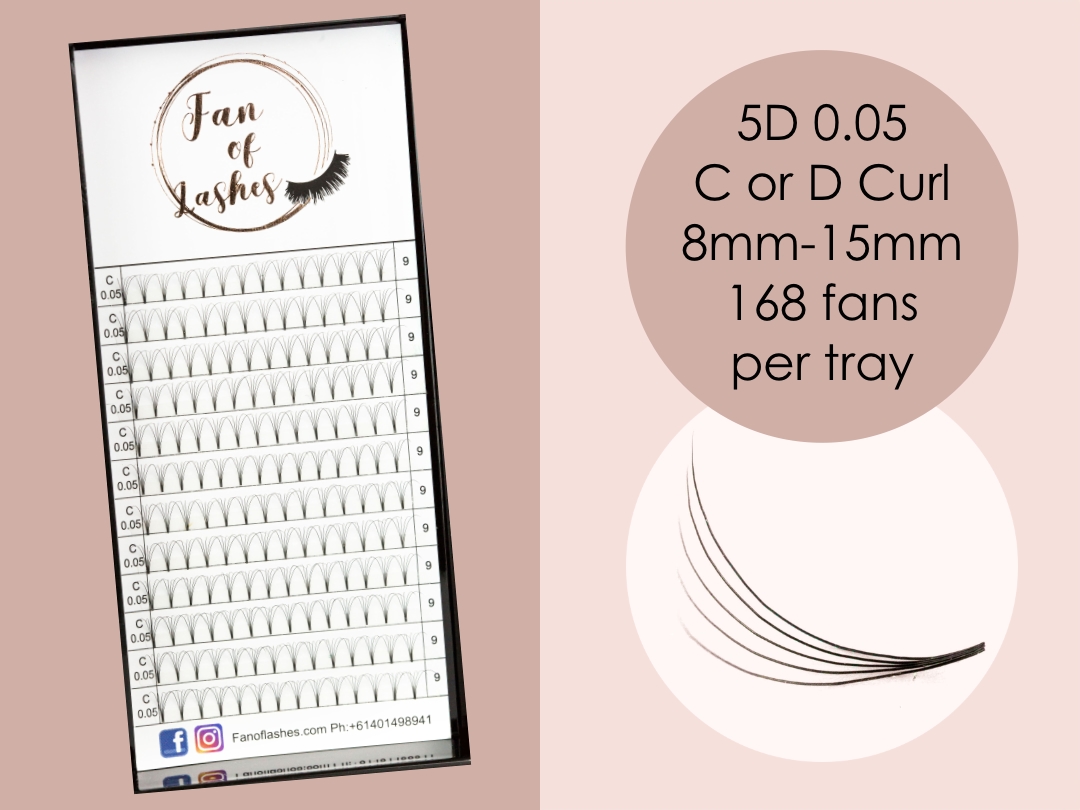 5D 0.05 C or D Curl 8-15mm 168 fans per tray
