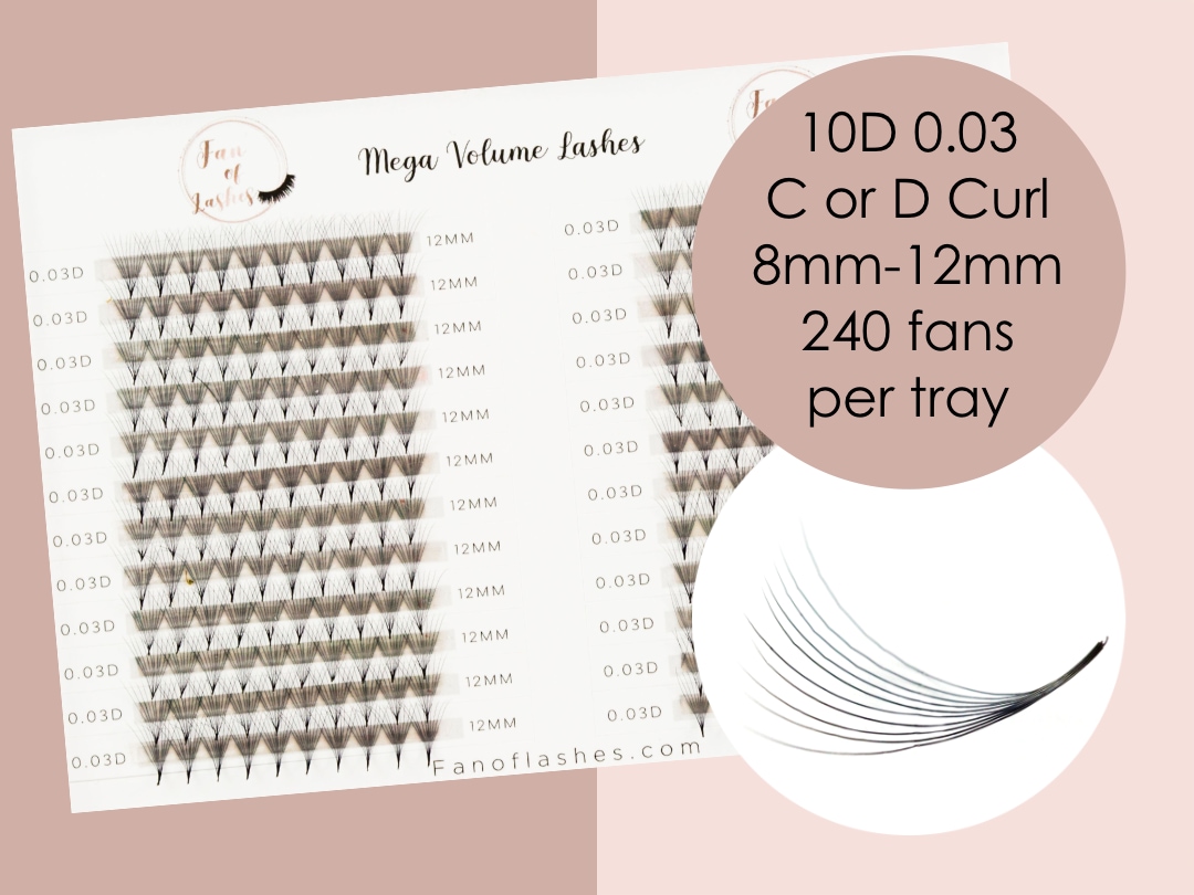 10D 0.03 C or D curl 8-12mm lash tray and lash fan image