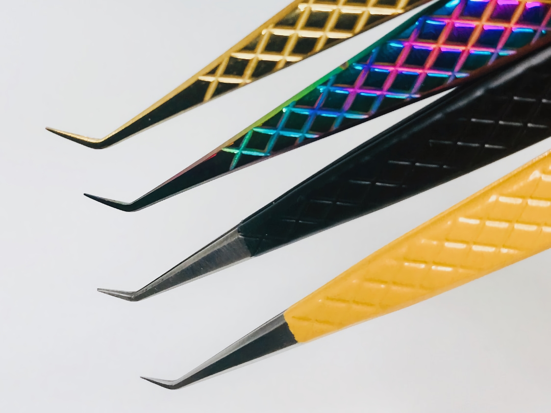 45 Degree Angled Tweezers all colours